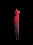 Vintage Mermaid Halter Sequin Pink Backless Long Prom Dress Party Dress Graduation Dresses HZ1121