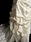 Vintage Wedding Dress Mermaid Sweetheart Ivory Long Wedding Dresses Retro 1970s Bridal Gowns HZ1121