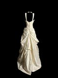 Vintage Wedding Dress Ball Gown Sweetheart Ivory Taffeta Long Wedding Dresses Retro 1970s Bridal Gowns HZ1121