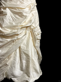 Vintage Wedding Dress Ball Gown Sweetheart Ivory Taffeta Long Wedding Dresses Retro 1970s Bridal Gowns HZ1121