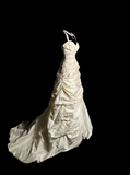 Vintage Wedding Dress Ball Gown Sweetheart Ivory Taffeta Long Wedding Dresses Retro 1970s Bridal Gowns HZ1121