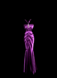 Vintage Mermaid Halter Satin Grape Satin Pleated Long Prom Dress Party Dress Graduation Dresses HZ1121