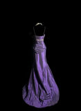 Vintage Mermaid Spaghetti Straps Taffeta Grape Pleated Long Prom Dress Party Dress Graduation Dresses HZ1121