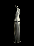 Vintage Sheath Halter Gray Long Prom Dress Party Dress Graduation Dresses HZ1121