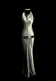 Vintage Sheath Halter Gray Long Prom Dress Party Dress Graduation Dresses HZ1121