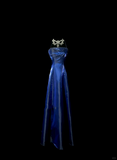 Retro A line Halter Royal Blue Satin Beaded 18th Birthday Dress Prom Dress Birthday Outfits For Women HZ1121