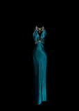 Retro Sheath Halter 20th Birthday Dress Long Backless Prom Dress Birthday Outfits For Women HZ1121