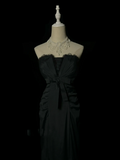 Retro Mermaid Strapless Black 20th Birthday Dress Long Prom Dress Birthday Outfits For Women HZ1121