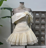 Cute A line Off The Shoulder White Chiffon Summer Homecoming Dress Hoco Dress Mini 16th Birthday Outfit Cocktail Dresses HZ1121