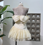 Cute A line Off The Shoulder White Chiffon Summer Homecoming Dress Hoco Dress Mini 16th Birthday Outfit Cocktail Dresses HZ1121