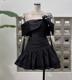 Cute A line Off The Shoulder White Chiffon Summer Homecoming Dress Hoco Dress Mini 16th Birthday Outfit Cocktail Dresses HZ1121