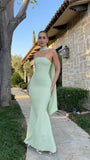 Pretty Mermaid Strapless Mint Green Party Dresses Formal Summer Wedding Guest Dresses Wedding Guest Outfits HZ1121