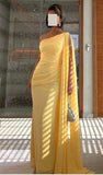 Gorgeous Mermaid One Shoulder Yellow Chiffon Party Prom Dresses Formal Summer Wedding Guest Dresses Wedding Guest Outfits HZ1121