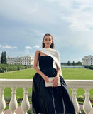 Gorgeous A line Spaghetti Straps Satin Black Evening Dress Prom Dresses Formal Summer Wedding Guest Dresses Wedding Guest Outfits HZ1121