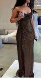 Gorgeous Mermaid One Shoulder Black Sequin Party Prom Dresses Formal Summer Wedding Guest Dresses Wedding Guest Outfits HZ1121