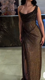 Gorgeous Mermaid One Shoulder Black Sequin Party Prom Dresses Formal Summer Wedding Guest Dresses Wedding Guest Outfits HZ1121