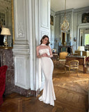 Gorgeous Sheath Strapless White Night Dinner Evening Dresses Formal Summer Wedding Guest Dresses With Scarf Wedding Guest Outfits HZ1121