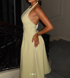 Pretty A line Scoop Neck Yellow Night Dinner Evening Dresses Formal Summer Wedding Guest Dresses Wedding Guest Outfits HZ1121