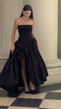 Classy Ball Gown Strapless Black Prom Dresses Formal Summer Wedding Guest Dresses Wedding Guest Outfit HZ1121