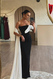 Pretty Sheath Strapless Black Tie Night Dinner Evening Dresses Formal Summer Wedding Guest Dresses Wedding Guest Outfits HZ1121