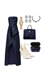 Classy A line Strapless Navy Blue Long Satin Prom Dresses Formal Summer Wedding Guest Dresses Wedding Guest Outfit HZ1121