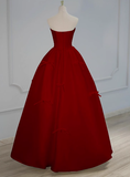 Gorgeous Ball Gown Strapless Red Prom Dresses Formal Summer Wedding Guest Dresses Wedding Guest Outfits HZ1121