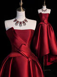 Gorgeous Ball Gown Strapless Burgundy Prom Dresses Formal Summer Wedding Guest Dresses Wedding Guest Outfits HZ1121