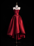 Gorgeous Ball Gown Strapless Burgundy Prom Dresses Formal Summer Wedding Guest Dresses Wedding Guest Outfits HZ1121