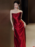 Gorgeous Mermaid Strapless Burgundy Prom Dresses Formal Summer Wedding Guest Dresses Wedding Guest Outfits HZ1121