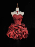 Classy A Line Strapless Taffeta Short Homecoming Dress Cocktail Dress Hoco Dresses HZ1121