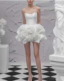 Sexy A line Sweetheart White Satin Short Homecoming Dress Summer Hoco Dresses Cocktail Dress Birthday Outfits HZ1121
