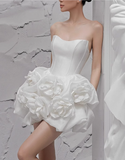 Sexy A line Sweetheart White Satin Short Homecoming Dress Summer Hoco Dresses Cocktail Dress Birthday Outfits HZ1121
