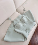 Sexy A line Spaghetti Straps Sage Green Satin Short Homecoming Dress Summer Hoco Dresses Cocktail Dress Birthday Outfits HZ1121