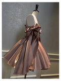 Sexy A line Spaghetti Straps Satin Corset Back Short Homecoming Dress Summer Hoco Dresses Cocktail Dress Birthday Outfits HZ1121