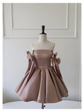 Sexy A line Spaghetti Straps Satin Corset Back Short Homecoming Dress Summer Hoco Dresses Cocktail Dress Birthday Outfits HZ1121