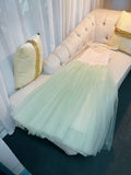 Elegant A line Spaghetti Straps Mint Green Prom Dresses Formal Summer Wedding Guest Dresses Wedding Guest Outfit HZ1121