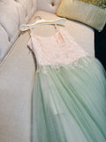 Elegant A line Spaghetti Straps Mint Green Prom Dresses Formal Summer Wedding Guest Dresses Wedding Guest Outfit HZ1121