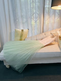 Elegant A line Spaghetti Straps Mint Green Prom Dresses Formal Summer Wedding Guest Dresses Wedding Guest Outfit HZ1121