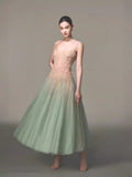 Elegant A line Spaghetti Straps Mint Green Prom Dresses Formal Summer Wedding Guest Dresses Wedding Guest Outfit HZ1121