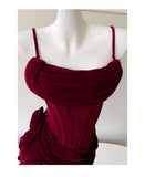 Sexy Sheath Spaghetti Straps Burgundy Short Homecoming Dresses Summer Hoco Dresses Cocktail Dress Birthday Outfits HZ1121