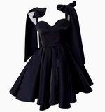 Sexy A line Spaghetti Straps Satin Corset Short Homecoming Dress Summer Hoco Dresses Cocktail Dress Birthday Outfits HZ1121
