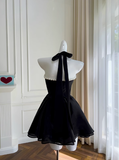 Sexy A line Halter Black Velvet Short Homecoming Dresses Summer Hoco Dresses Cocktail Dress Birthday Outfits HZ1121