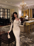 Sexy Mermaid White Long Sleeves 21st Birthday Dress Party Gown Birthday Outfits Birthday Dress Ideas For Women HZ1121