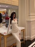 Sexy Mermaid White Long Sleeves 21st Birthday Dress Party Gown Birthday Outfits Birthday Dress Ideas For Women HZ1121