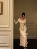 Sexy Mermaid Square Neck Long Sleeves 21st Birthday Dress Party Gown Birthday Outfits Birthday Dress Ideas For Women HZ1121