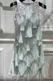 Fairytale Round Neck Sheath Homecoming Dress Chiffon Beaded Short Birthday Skirt Sequin Sweet Party Dress HZ1121