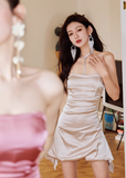 Stunning Peach Strapless Bodycon Short Homecoming Dress Fashion Party Dress Satin Birthday Dress HZ1121