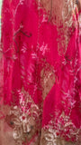 Vintage Red Sheath Long Prom Dress Floral Chiffon Spaghetti Strap Backless Formal Dress HZ1121