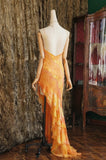 Vintage Spaghetti Strap Sheath Chiffon Beaded Long Yellow Evening Dress Sweet 16 Dress HZ1121