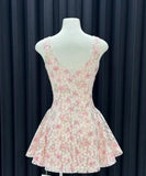 Sweet Pink A-Line Square Neck Short Homecoming Dress Floral Birthday Dress Formal Dress HZ1121